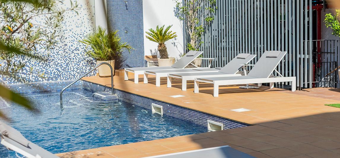 Terrace and pools of Neptuno Hotel & Spa